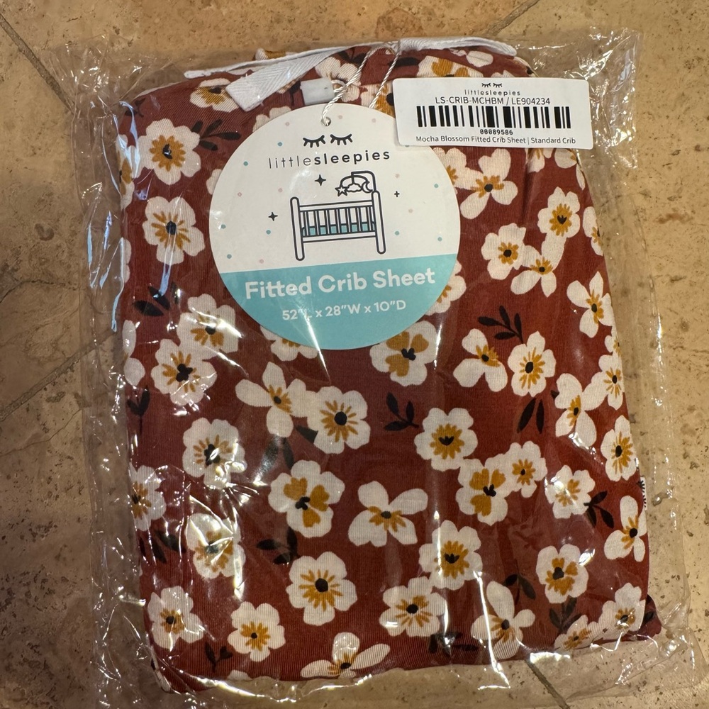 Little Sleepies Mocha Blossom Crib Sheet